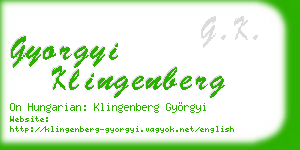 gyorgyi klingenberg business card